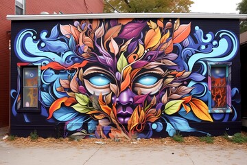Vibrant Graffiti Wall Murals: Urban Colorful Street Art Decorations