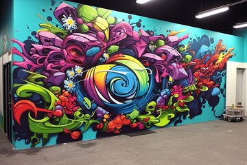 Large-Scale Vibrant Graffiti Wall Murals: Street Art Painting Spectacle