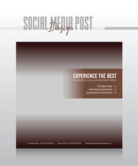 Eid festive hotel and resort social media post or web banner promo template