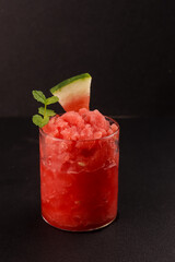 Watermelon Slushie Garnish with Mint and Watermelon Sliced.