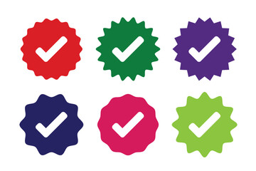 Verified badge icon set check badge symbol vector illustration