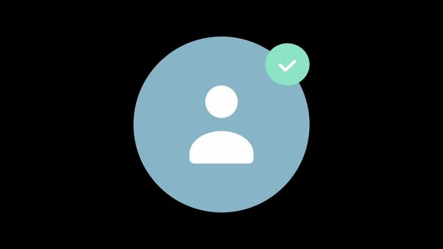 Default Avatar Profile Icon Vector. Social Media User Image. Footage animation 4k alpha channel transparent.