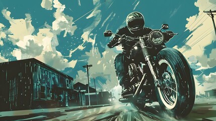 biker in action - obrazy, fototapety, plakaty