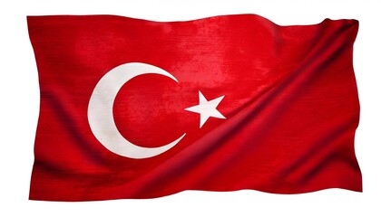 Illustration of turkish flag waving