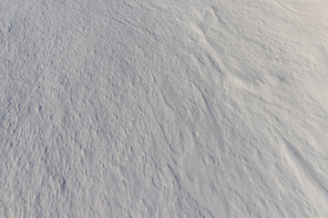 large amounts of snow after snowfall in sunny weather