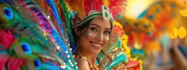 Fototapeta premium woman at the carnival. selective focus