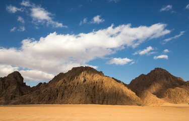 View of desert mountain landscape