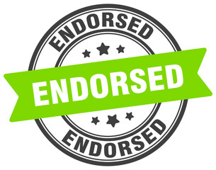 endorsed stamp. endorsed label on transparent background. round sign