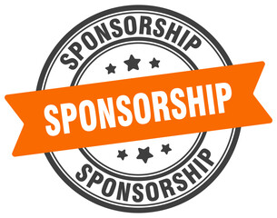 sponsorship stamp. sponsorship label on transparent background. round sign