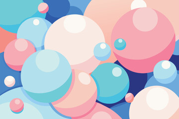 Abstract metaball background in beige, light blue and pink colors vector design