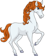 A horse cartoon cute animal character mascot illustration