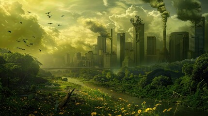 Fototapeta premium illustration real picture of environmental 