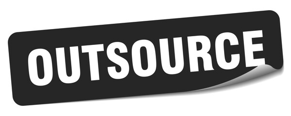 outsource sticker. outsource label