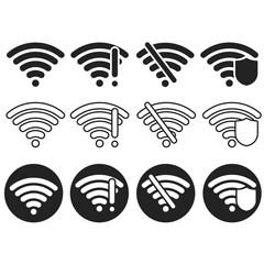 Wi-Fi icon vector set. wireless illustration sign collection. signal symbol.