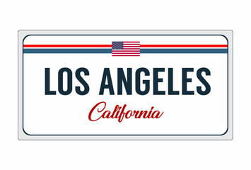 los angeles california with american flag