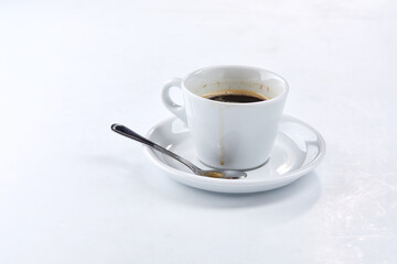 black coffee on the white