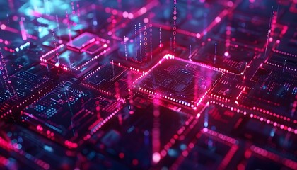 Obraz premium Digital Blockchain Technology and Cryptocurrency Concept