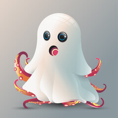 cuties octopus ghost charator, Illustration