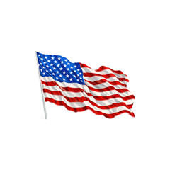 American Flag Waving Elegantly Isolated. Vector illustration design.