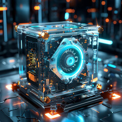 Data in Dimension: Macro View of a Holographic Memory Storage Unit Accessing Data