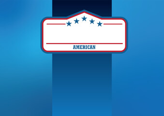 Cover of American label with copy space for your design and title. Product packaging, Promotional leaflet, Invitation template for participation in an event vector illustration.