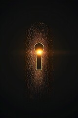 Keyhole with Binary Code Pattern, A keyhole with a binary code pattern inside, symbolizing the use of technology for access control and security