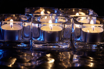 candle lights on the dark background