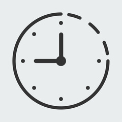Clock or Stopwatch, Timer icon. Stock illustration.