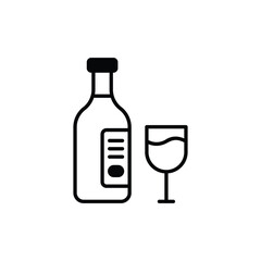 Wine Bottle icon design with white background stock illustration