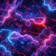 abstract background with neon clouds