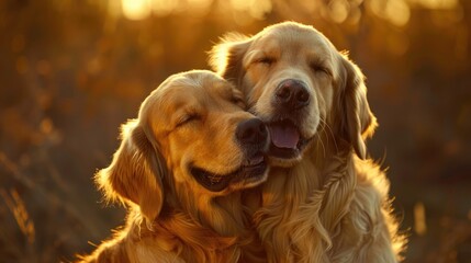 Adorableness of golden retriever canines