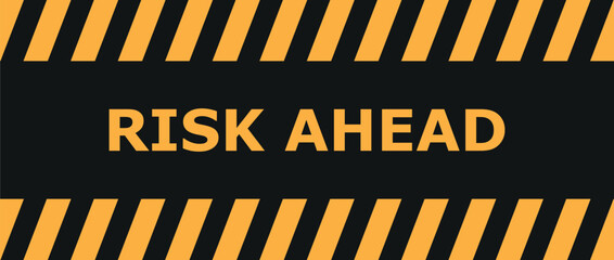 yellow road sign as a warning of risk ahead © pinar