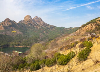 Fototapeta premium Spring in Qingdao. Landscape of Fushan Eco-Park. Qingdao. China.