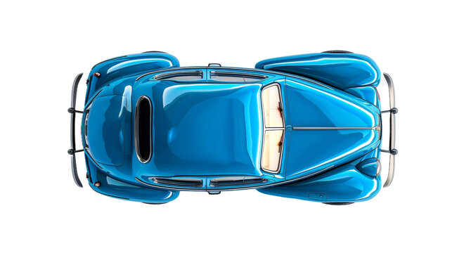 Iconic Blue Car on the transparent background, PNG Format