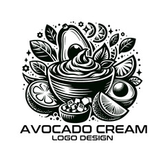 Avocado Cream Vector Logo Design