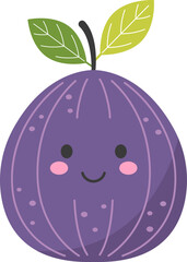 Figs cartoon smiling fruit vector illustration