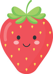 Strawberries cartoon smiling fruit vector illustration
