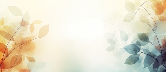 fall leaves on blurred background with space for text