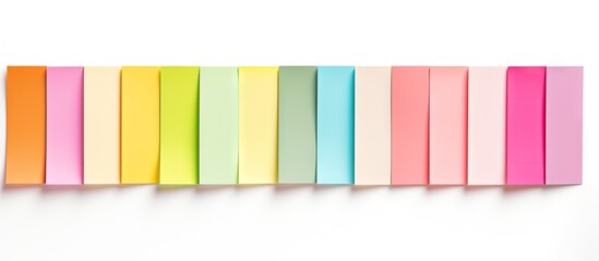 Colorful books lining a white surface