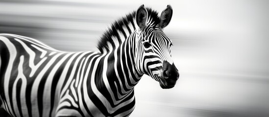 Naklejka premium Zebra in front of blurred background