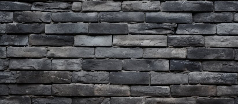 Close up of brick wall against black background