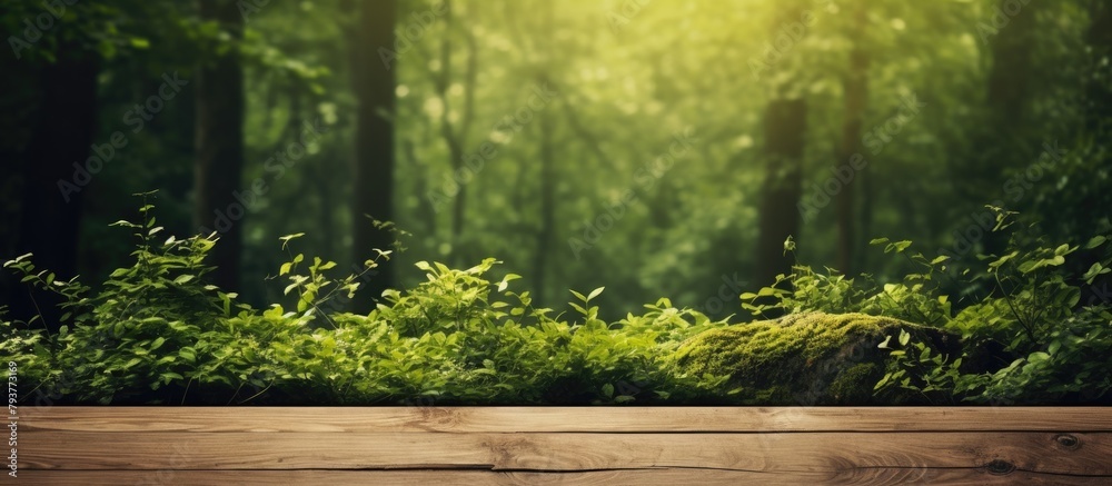 Poster Table Covered in Forest Moss