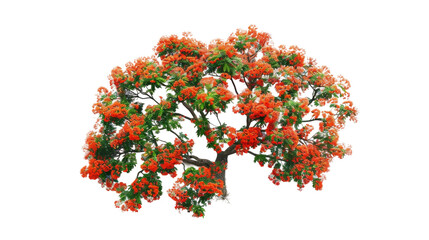 Vibrant Flamboyant Tree on the transparent background, PNG Format