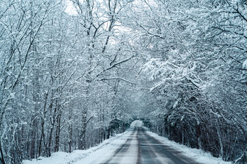 winter road outside the city