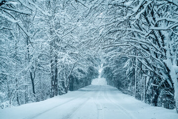 winter road outside the city