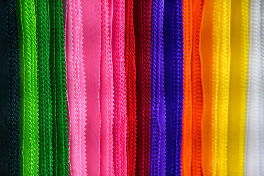 Close up scene the colorful strip of cloth.