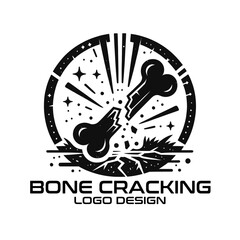 Obraz premium Bone Cracking Vector Logo Design