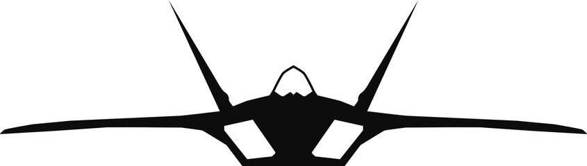 F-22 aircraft front view icon clip art isolated 