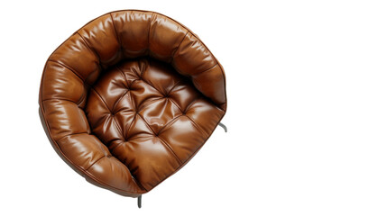 Brown Leather Armchair on the transparent background, PNG Format