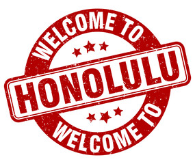 Welcome to Honolulu stamp. Honolulu round sign